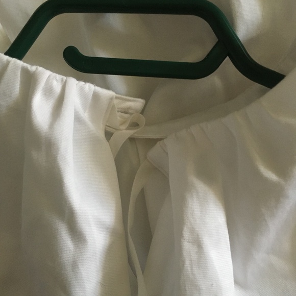 TOMORROW LAND White Cotton Gathered Neck Blouse NWT M - Picture 3 of 5